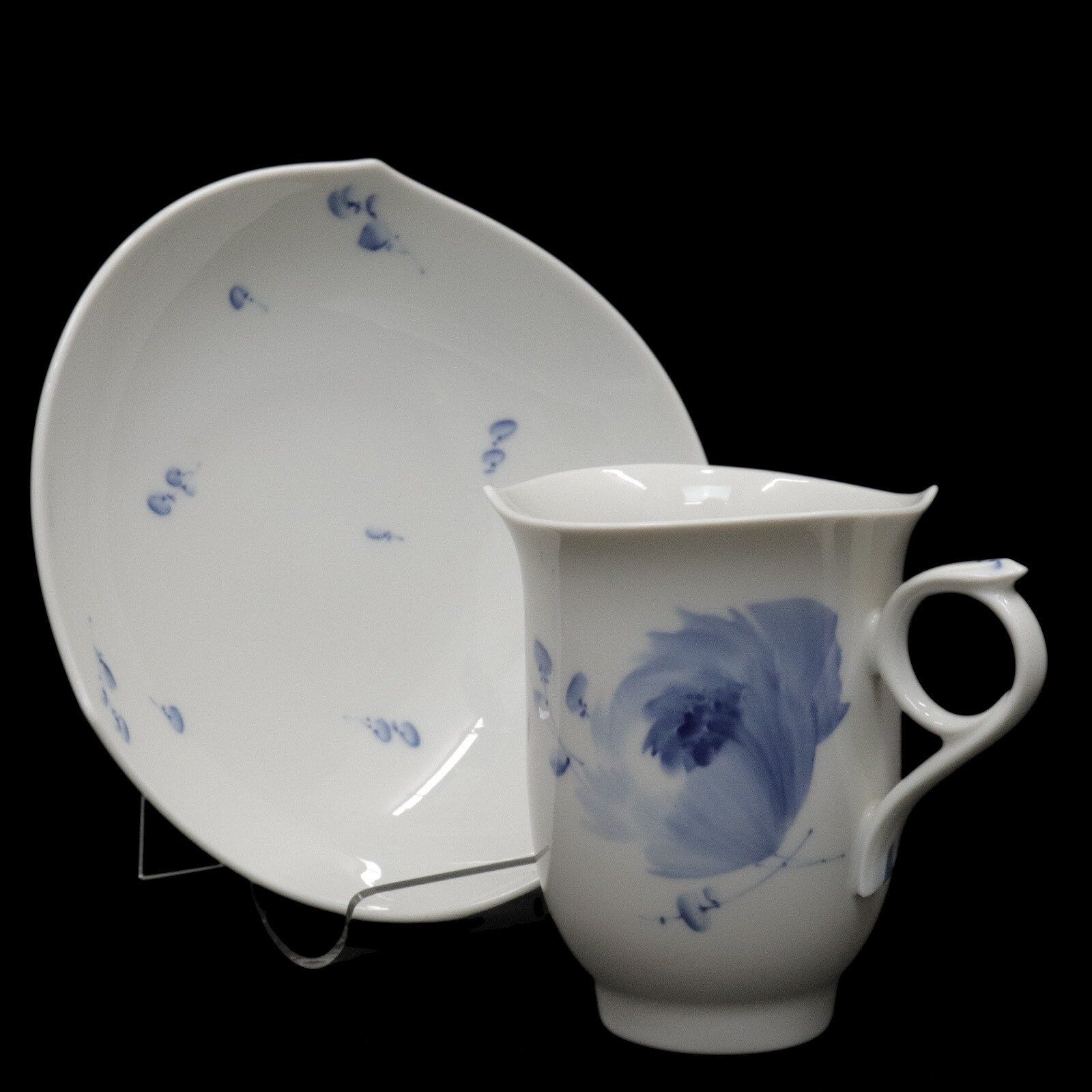 Meissen マイセン 青い花 カップ＆ソーサー ホワイト ブルー 1客 洋食器 中古 S限 / 16338 HM