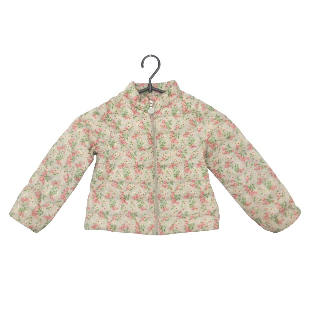 MONCLER モンクレール ダウンジャケット MILOUETTE ミルーエット ブルゾン アウター ジップアップ 花柄 ライトベージュ系 3 100cm 【中古】 11,250円
