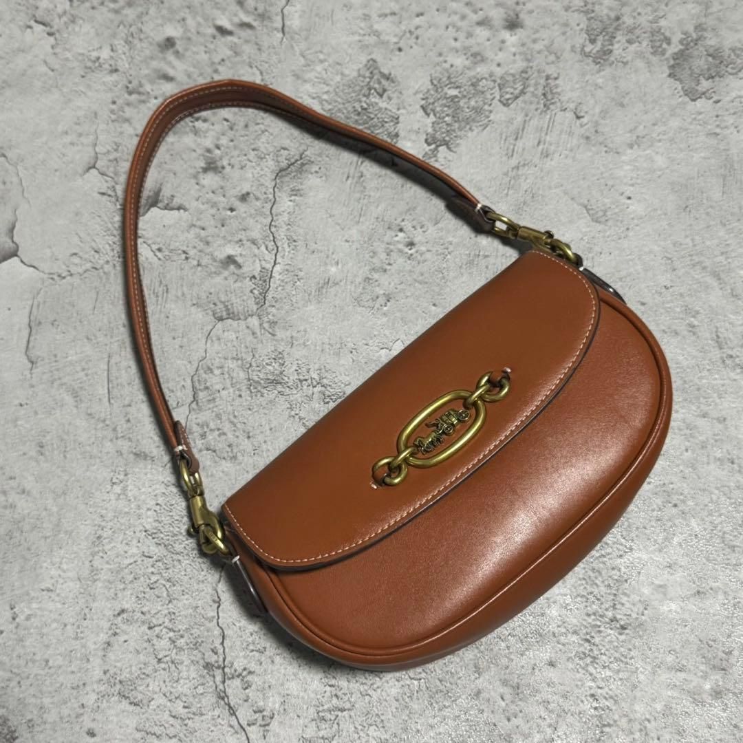 未使用級　Coach Upcrafted Harley Should Bag 23　コーチ アクセサリーポーチ ワンショルダーバッグ ハーレー レザー 茶　ブラウン 8,520円