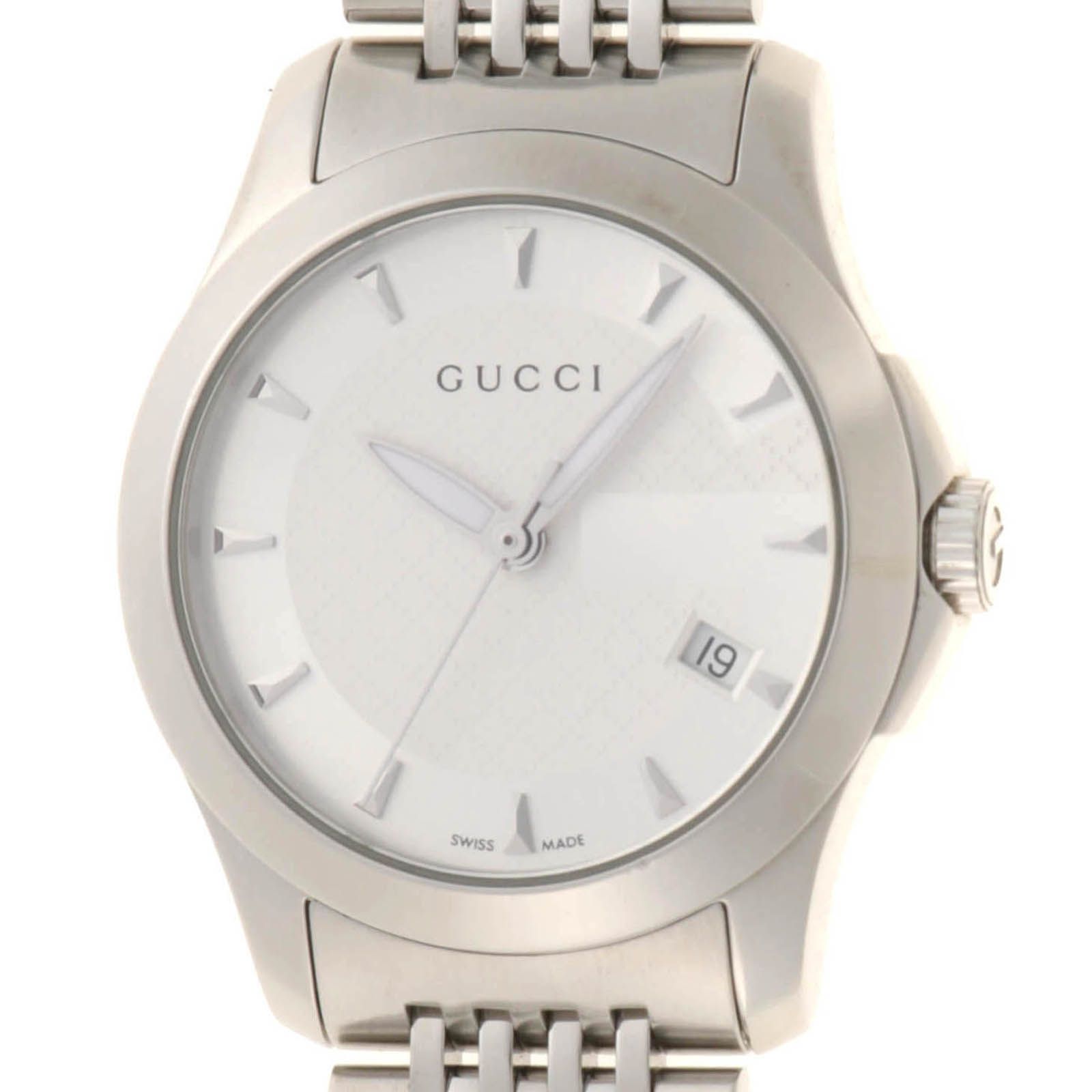GUCCI グッチ Gタイムレス YA0126501 腕時計 スティール シルバー文字盤 クオーツ レディース【中古】472