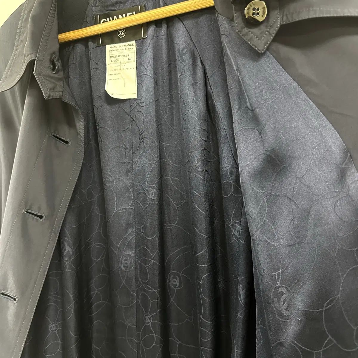 正規品) CHANEL シャネル ネイビー トレンチ コート