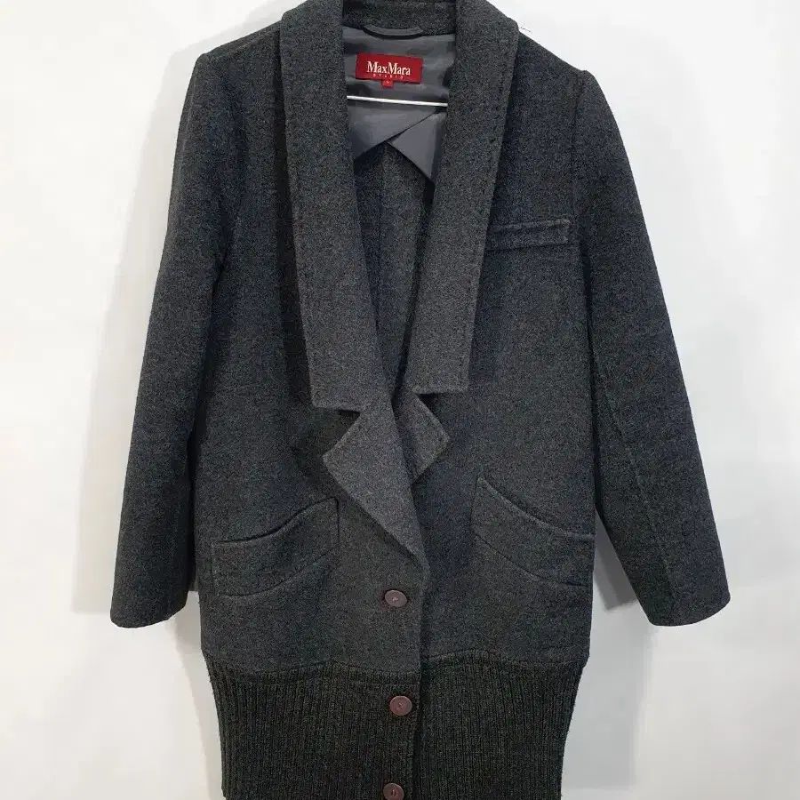 MAX MARA マックスマーラ コート ウール カシミア ニットコート チャコール グレー s