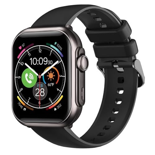 ★新品★FOSMET P1 スマートウォッチ 最大30日間使用 Bluetooth通話 1.85インチ大画面 IP68防水 120種類の運動モード 高輝度ディスプレイ 軽量設計 カスタマイズ文字盤 iPhone/Android対応 TELEC bfe14ef8