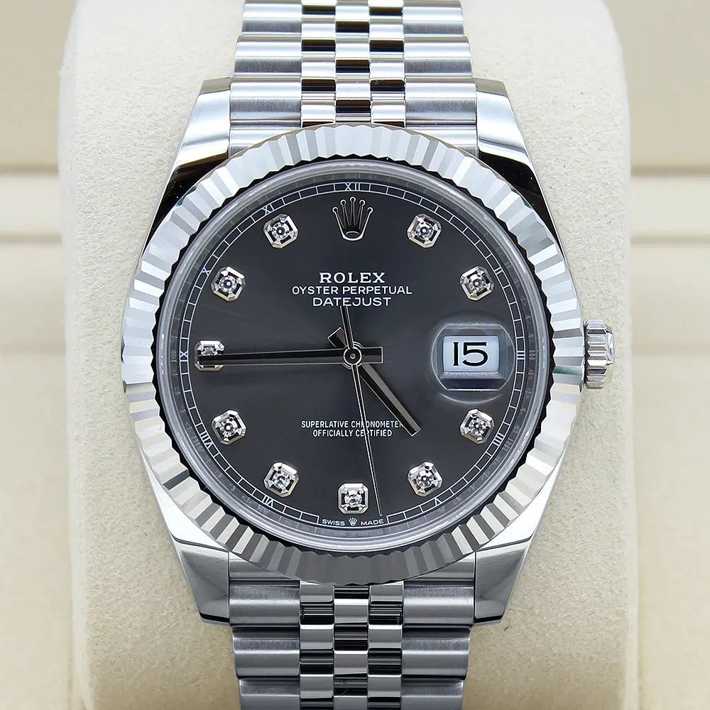 ブランドダオルドンネ ROLEX ロレックス デイトジャスト 41mm DARKロジウム ダイア 10P 126334
