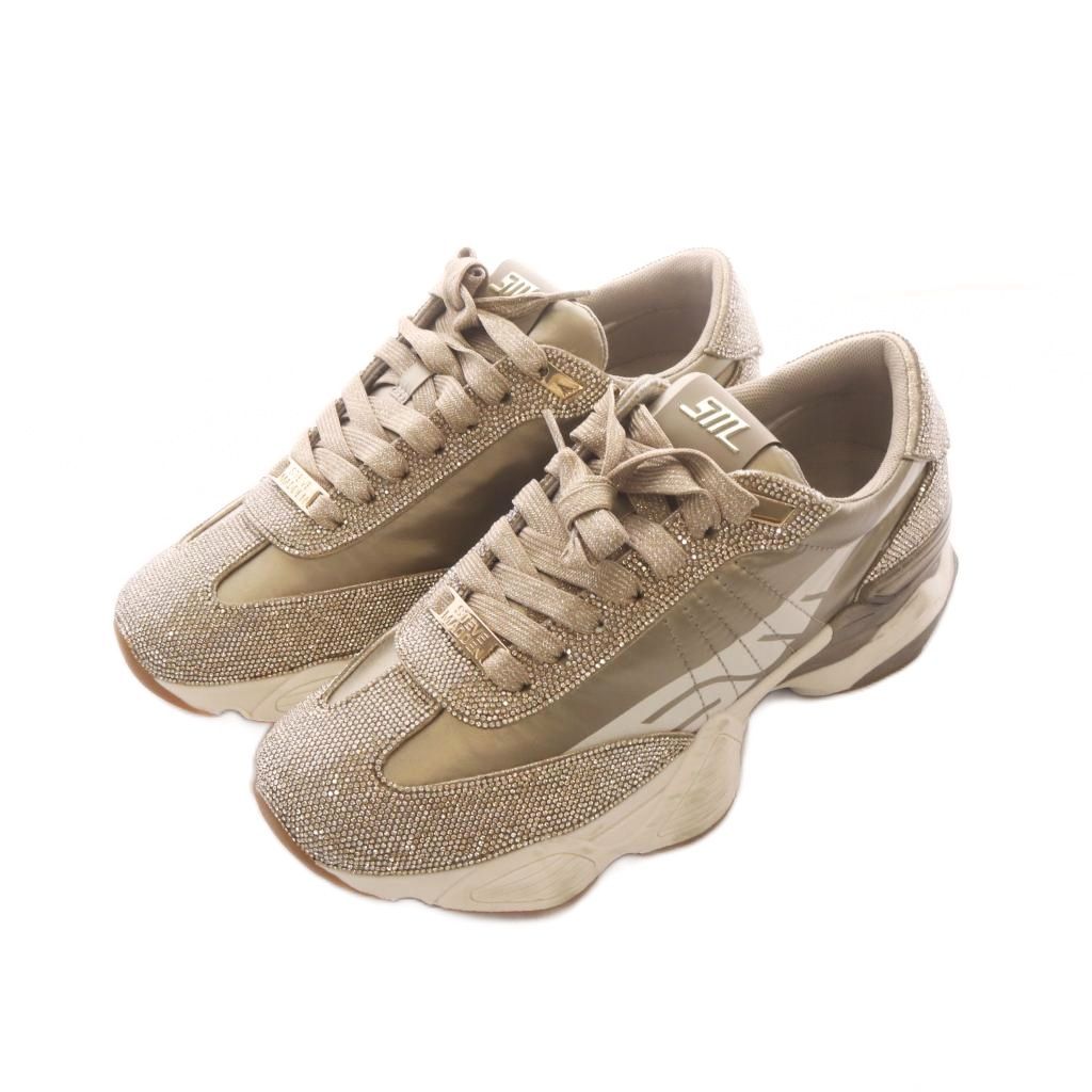 スティーブマデン STEVE MADDEN SETBACK-R スニーカー シューズ ラインストーン 8.5 ゴールドカラー /RI ■OS ■SH