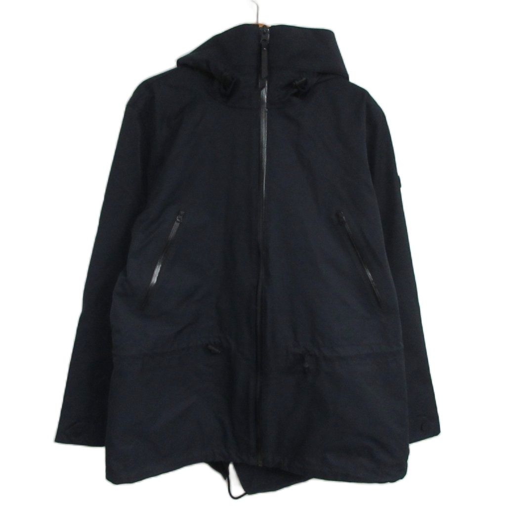 エーグル AIGLE マウンテンパーカー ジャケット 40 無地 ロゴ ドロ―コード 黒 ブラック 8,900円