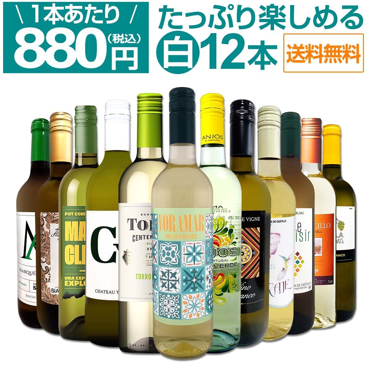 第111弾!1本あたり880円(税込)!!採算度外視の大感謝!厳選白ワイン12本セット