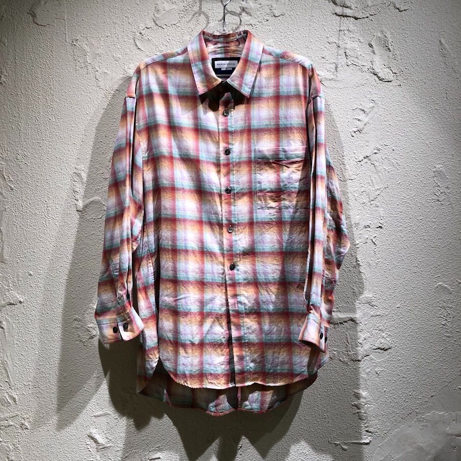 MAISON SPECIAL 24AW Destroy Damage Ombre Check Shirt 6,602円
