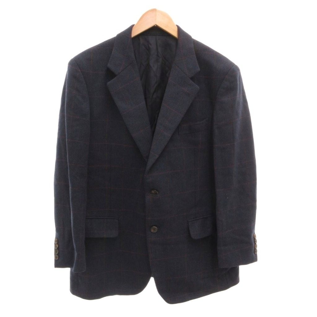 バーバリーズ Burberrys テーラードジャケット シングル 2B 紺 ネイビー アンゴラ混 チェック柄 BBE79-339-27 /TQ ■GY80 9,869円