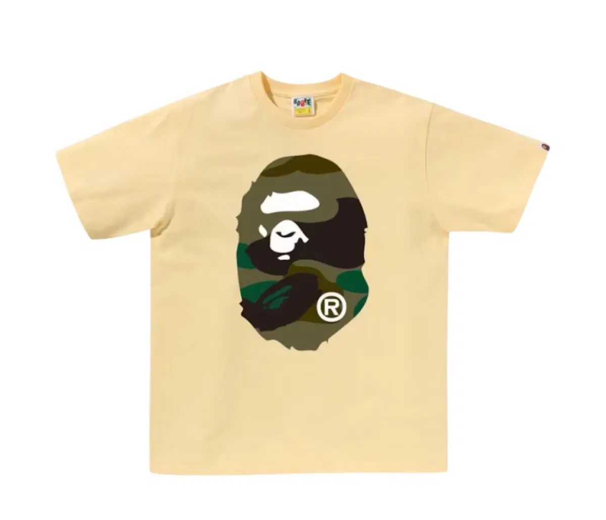 A BATHING APE アベイシングエイプ ジャイアント FIRST CAMO BIG APE HEAD Tシャツ イェロー グリーン
