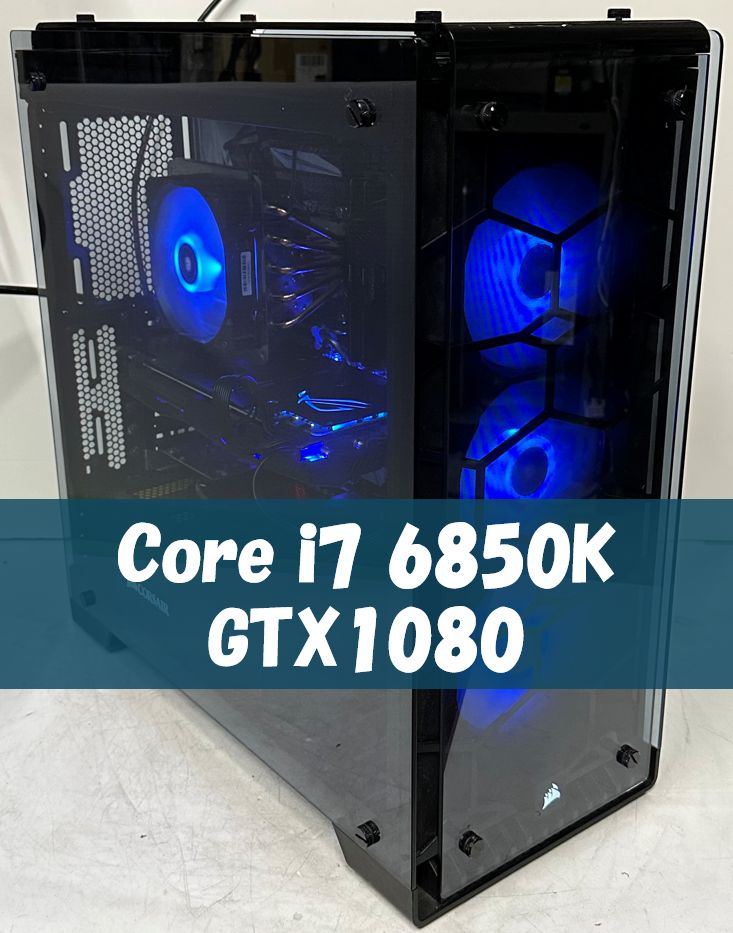 光る格安ゲーミング/gtx1080/Core i7 6850k/Windows11home/SSD256GB/HDD2TB/メモリ32GB/CORSAIR/ASUS X99-DELUXE II/Windows11/光り方の制御可能！
