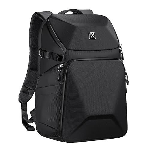 [K&F Concept] カメラバッグ カメラリュック リュックサック 20L 大容量 2気室 おしゃれ レインカバー付き EVA材質防水耐衝撃 16インチPC収納＆三脚収納可 旅行/撮影/登り/アウトドア撮影に適用 黒★m 69e20329