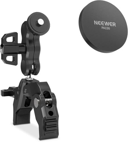 NEEWER Smartphone Mount Magnetic Super Clamp Adjustable Metal Phone Holder with 1/4" Screw/Ball Head/Magic Arm for MagSafe iPhone Compatible Pole/Tripod/Microphone Stand/Tabletop/Gym Equipment PA150 2e5b7e49