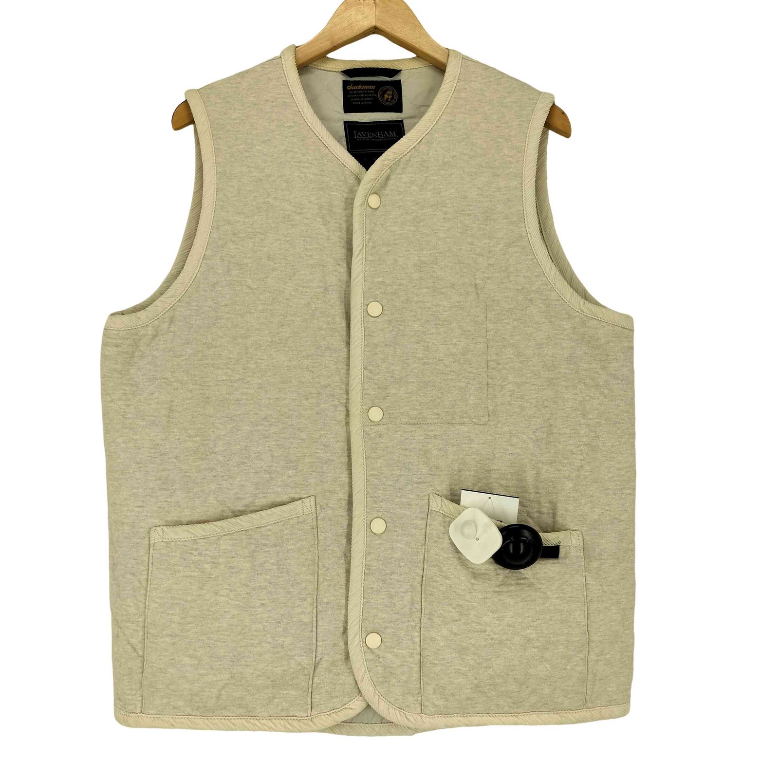 ラベンハム LAVENHAM ノーカラー スウェット生地 キルティング ドメツ ジレ ベスト メンズ L 7,959円