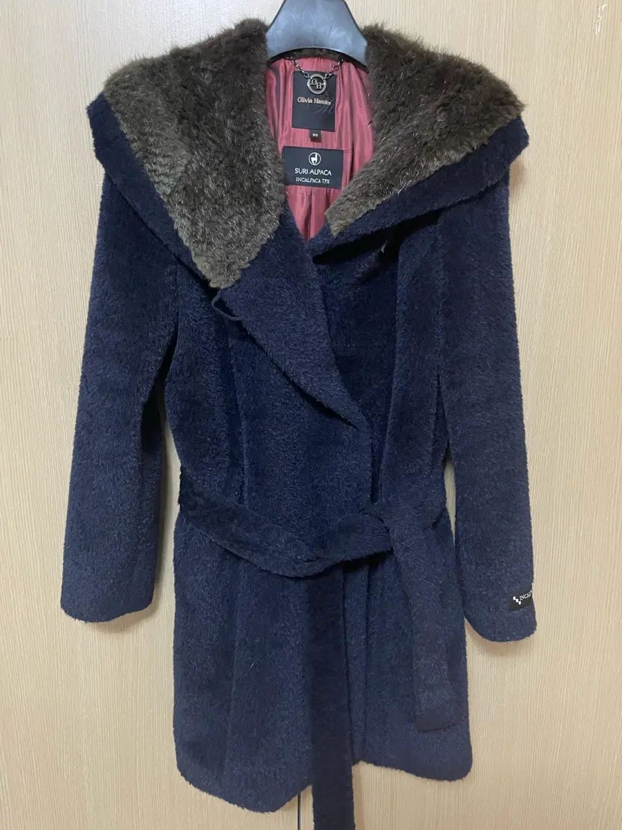 オリビアハスラー マスカレットファー スリアアルパカ コート ネイビー 90 10,348円