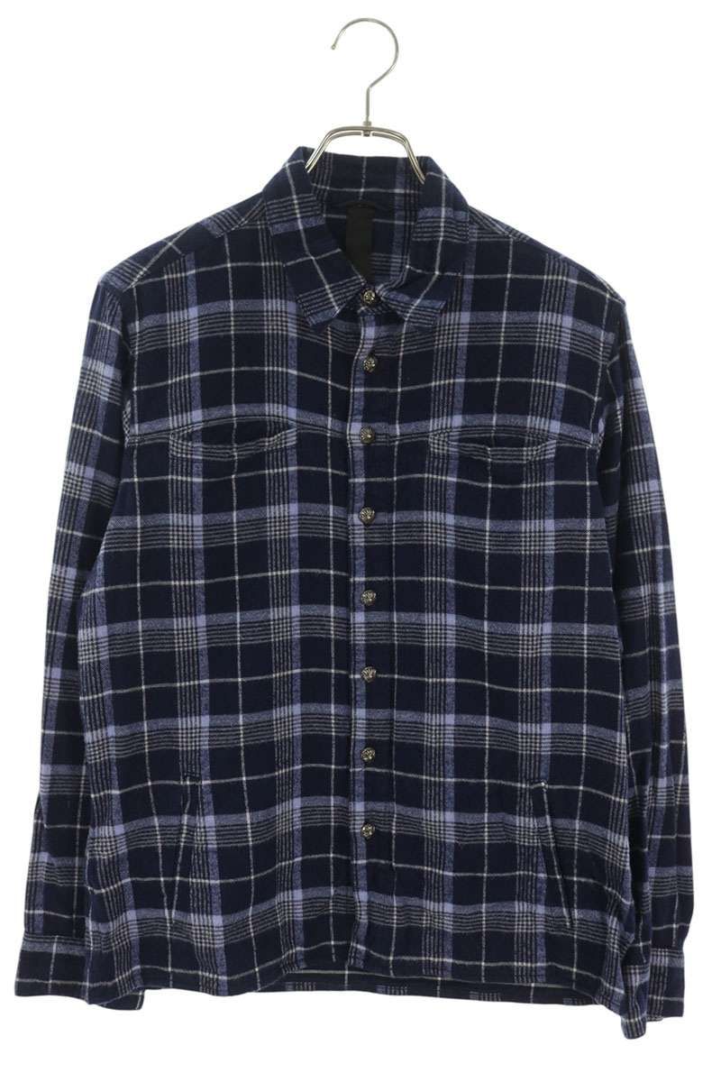 クロムハーツ LOOSEENDS LS 袖クロスパッチクロスボールボタンチェック長袖シャツ メンズ M（JVP） 180,680円