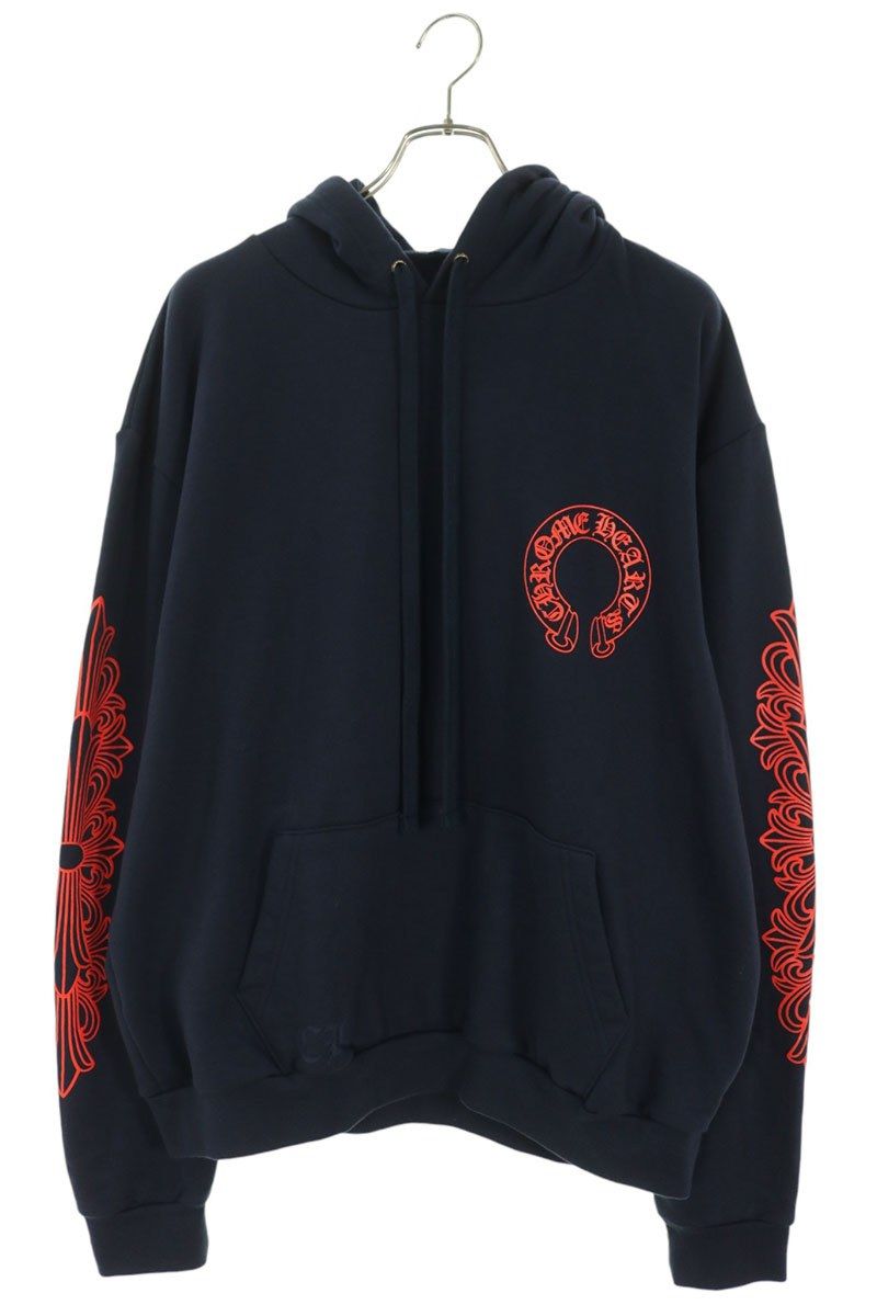 クロムハーツ SWTSHRT HD PLVR 袖フローラルバックホースシュープリントパーカー メンズ L 138,640円