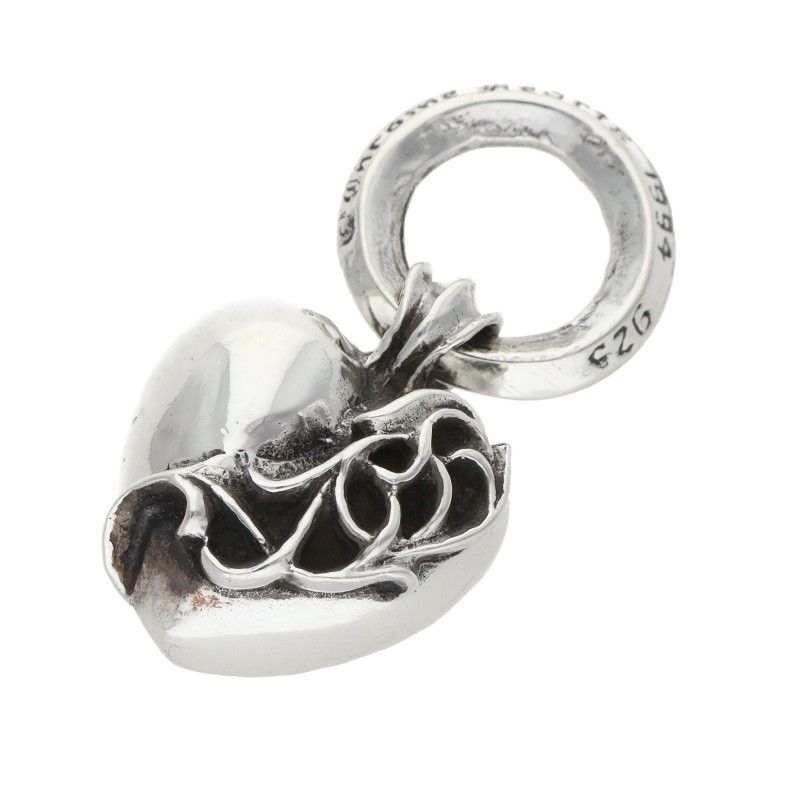 クロムハーツ HEART PENDANT/ハートペンダント オールドシルバーネックレストップ メンズ