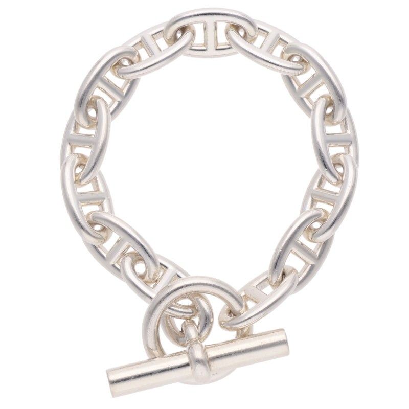エルメス Chaine d'Ancre GM シェーヌダンクルGMシルバーブレスレット メンズ 13LINK