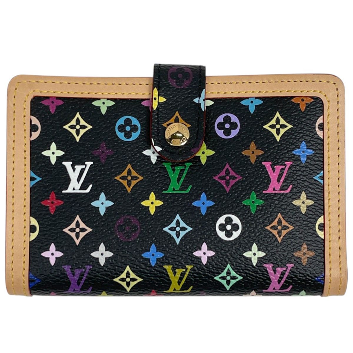 ルイ・ヴィトン Louis Vuitton ポルト モネ ビエ ヴィエノワ 二つ折り財布 がま口 モノグラムマルチカラー ノワール(ブラック) M92988 レディース 【中古】