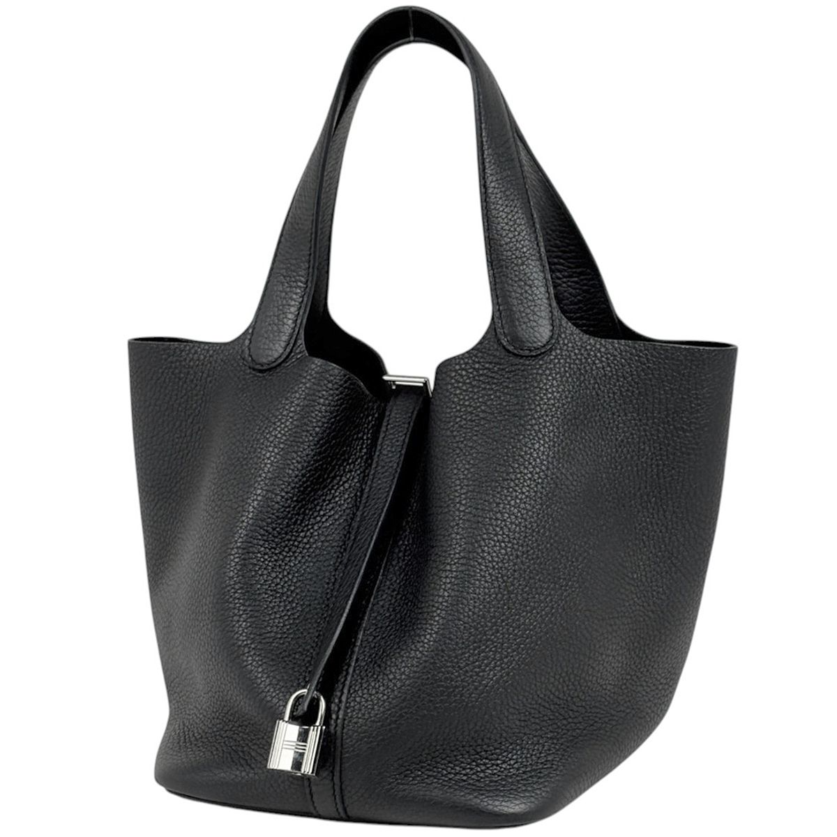 エルメス HERMES ピコタンロックMM ハンドバッグ ミニバッグ トリヨンクレマンス ブラック U レディース 【中古】