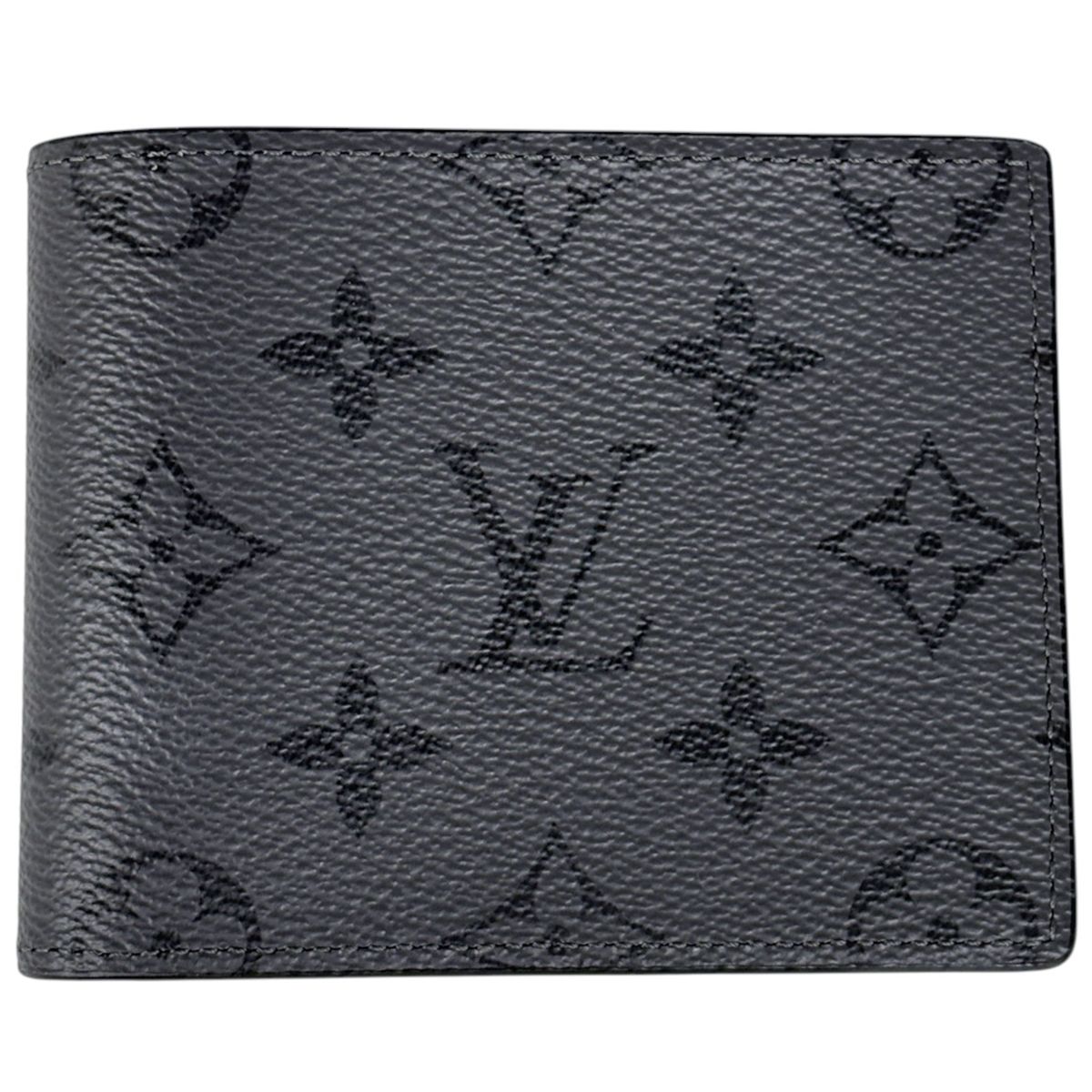ルイ・ヴィトン Louis Vuitton ポルトフォイユ スレンダー 二つ折り財布 モノグラムエクリプス グレー ノワール(ブラック) M80906 メンズ 【中古】 55,680円