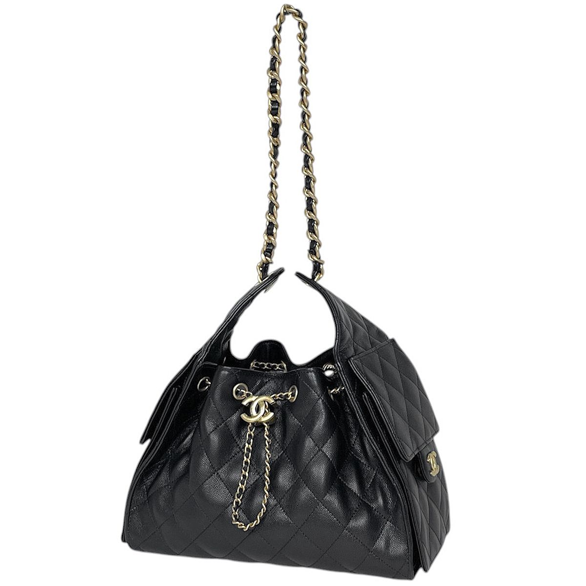 シャネル CHANEL シャネル 25 スモール ハンドバッグ ショルダーバッグ マトラッセ ココマーク キャビアスキン ブラック AS5293 レディース 【中古】
