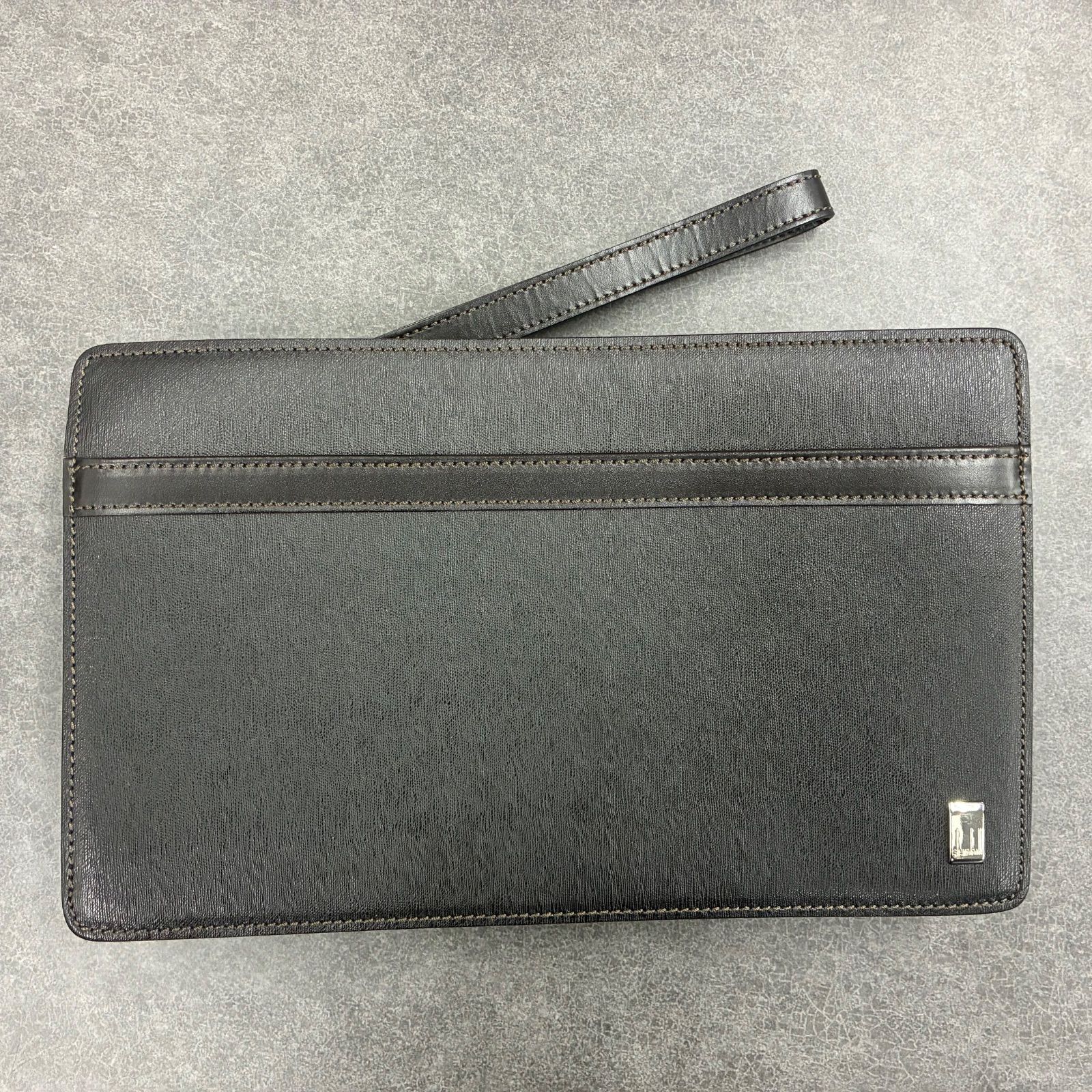 ダンヒル クラッチバッグ レザー ブラック 美品