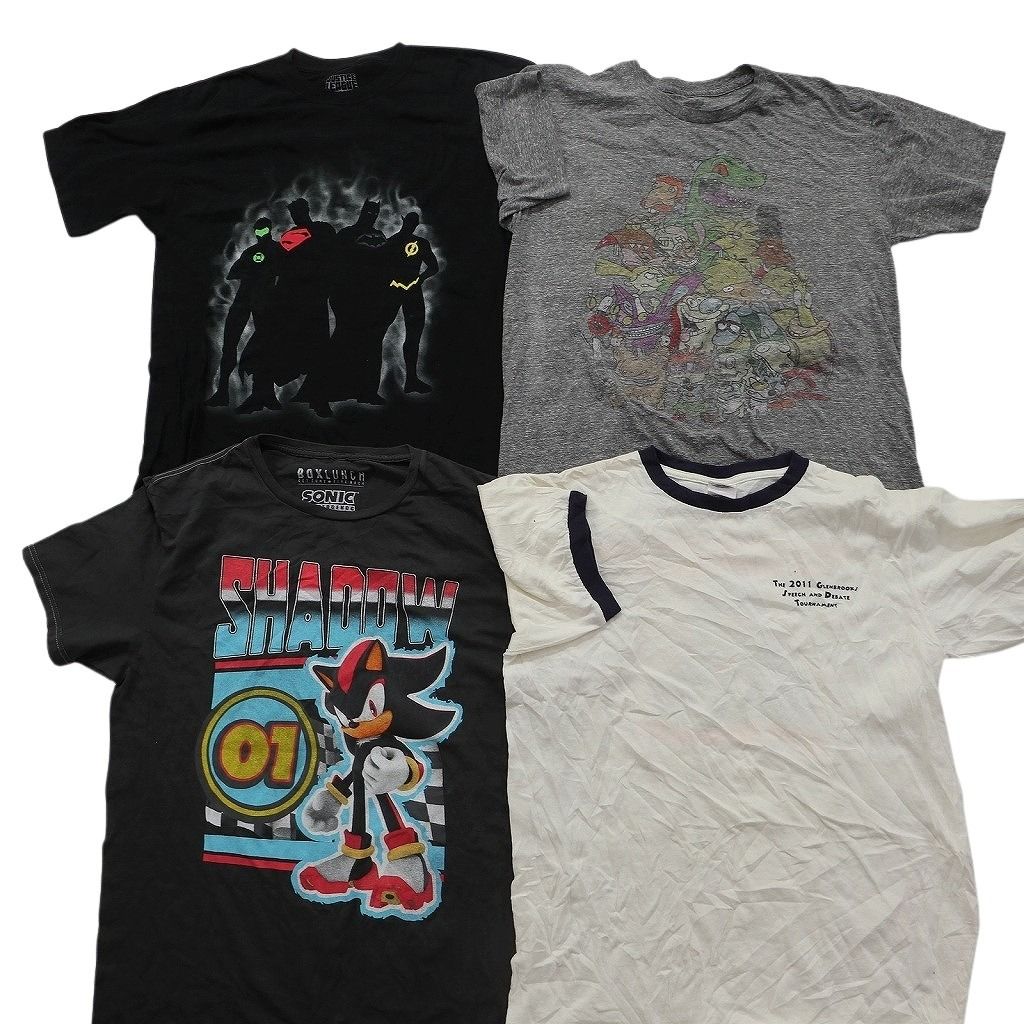 古着卸 まとめ売り キャラクター Tシャツ 16枚セット ( メンズ M ) オラフ ナルト 呪術廻戦 ワンピース ミッキーマウス 中古 古着 NG3729