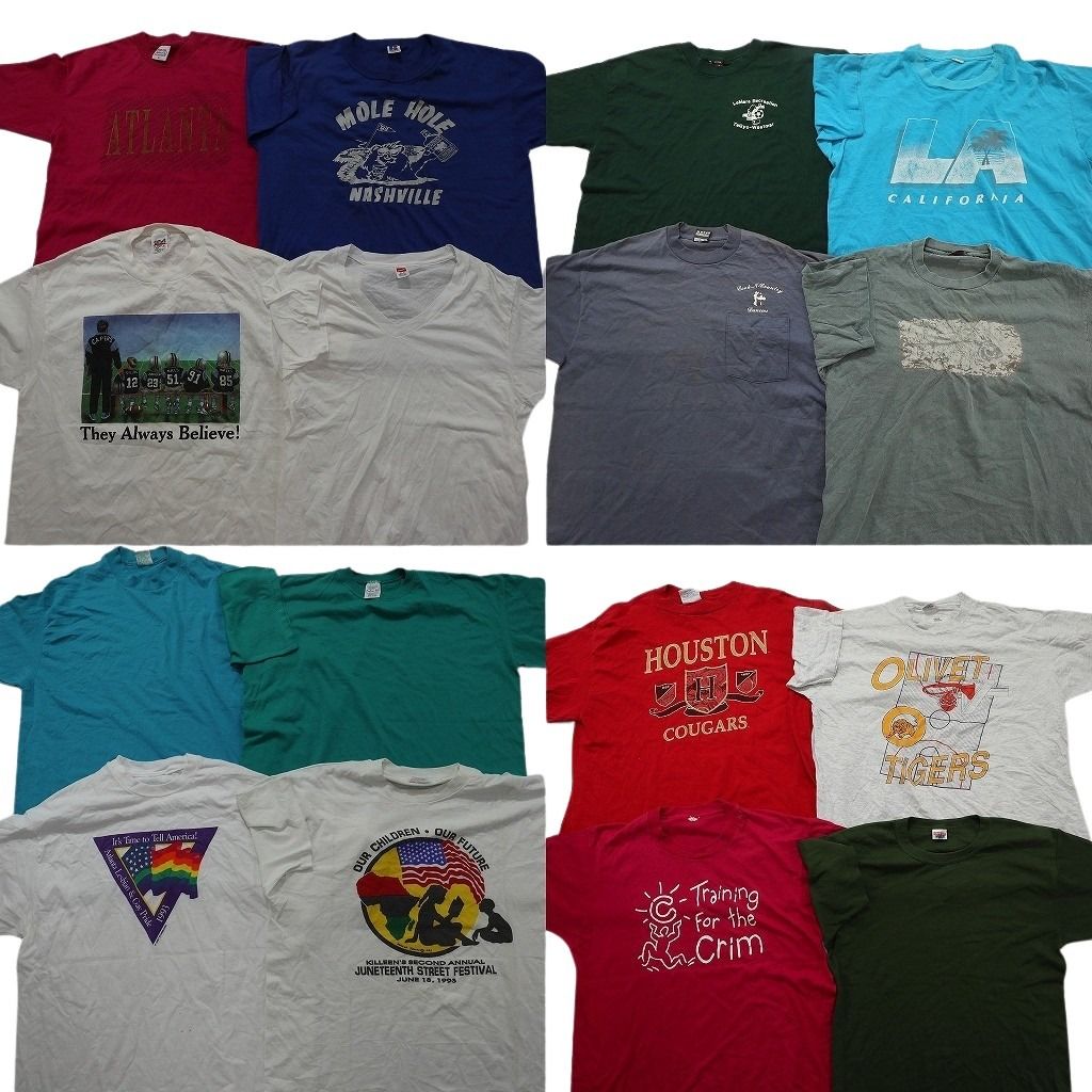 古着卸 まとめ売り ヴィンテージ シングルステッチ Tシャツ 16枚セット ( メンズ XL ) アンビル ラッセル ヘインズ 中古 古着 NG3732