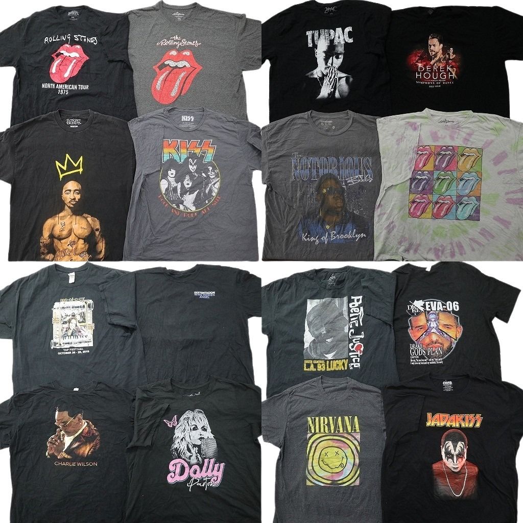 古着卸 まとめ売り 音楽・バンド Tシャツ 16枚セット ( メンズ 2XL ) ローリングストーンズ ニルヴァーナ KISS 中古 古着 NG3743 17,948円