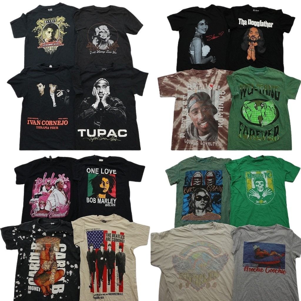 古着卸 まとめ売り 音楽・バンド Tシャツ 16枚セット ( メンズ S ) ビートルズ ボブマリー イヴァンコルネホ 中古 古着 NG3771