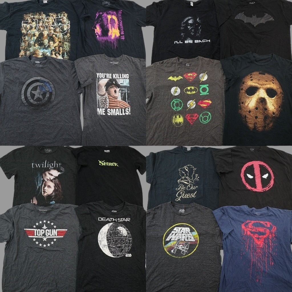 古着卸 まとめ売り 映画・ドラマ Tシャツ 16枚セット ( メンズ 2XL ) キャプテンアメリカ スターウォーズ デッドプール 中古 古着 NG3782