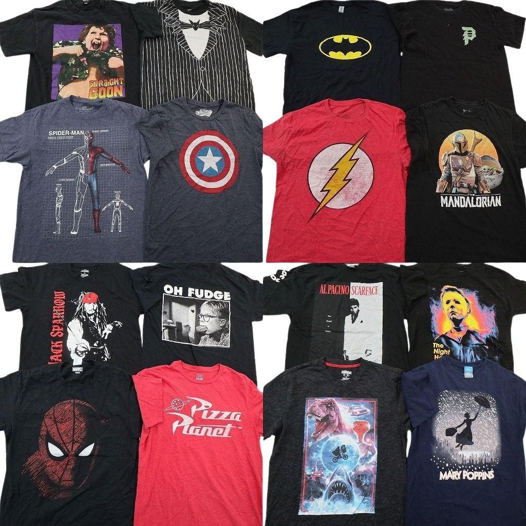 古着卸 まとめ売り 映画・ドラマ Tシャツ 16枚セット ( メンズ M ) キャプテンアメリカ スパイダーマン スカーフェイス 中古 古着 NG3795
