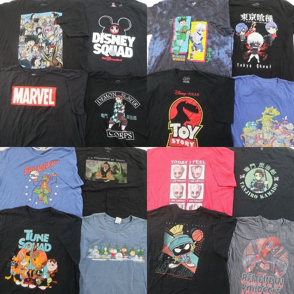 古着卸 まとめ売り キャラクター Tシャツ 16枚セット ( メンズ 2XL ) マーベル 僕のヒーローアカデミア 鬼滅の刃 ミッキーマウス NG3806 13,578円