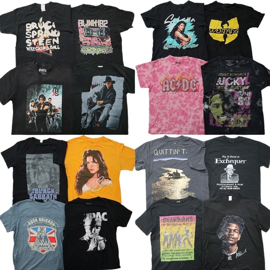 古着卸 まとめ売り 音楽・バンド Tシャツ 16枚セット ( メンズ M ) 2Pac デフレパード AC/DC ウータンクラン 中古 古着 NG3836