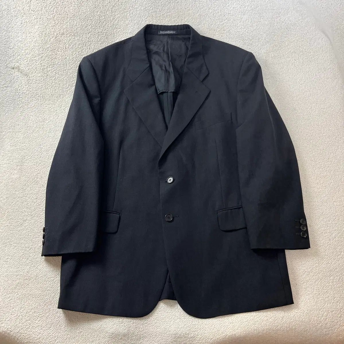 100 YVES SAINT LAURENT イヴ・サンローラン ウール混 ウールブレンド ブレーザー ジャケット #512