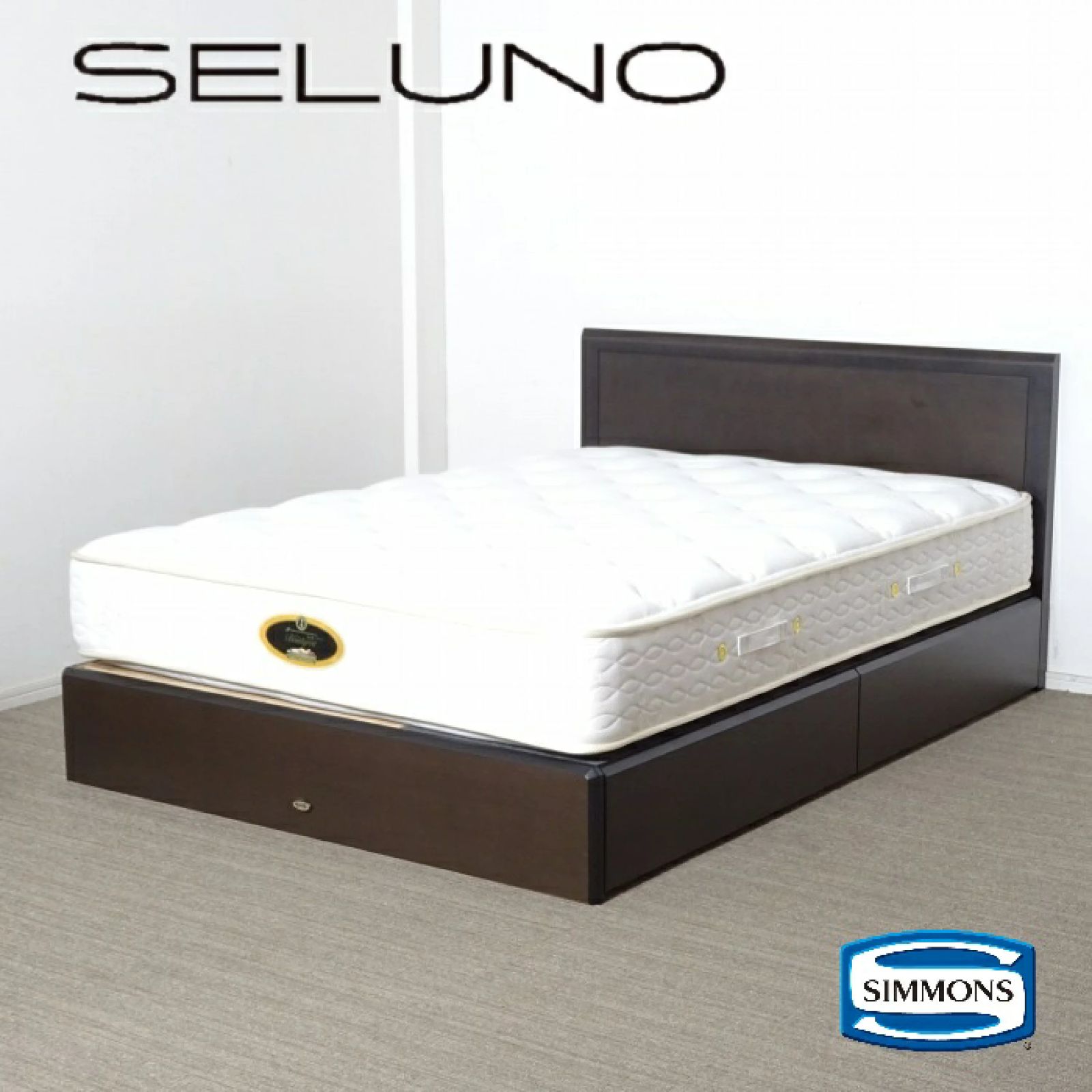 ◾︎SELUNO◾︎ 【展示美品】SIMMONS シモンズ Aurg アーグ / ビューティレスト ゴールデンバリュー プレミアム ダブルベッド / 引出し収納付き 40万 x885