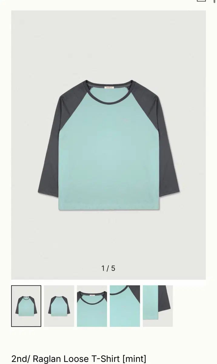 バイムード ラブ バイムード Raglan loose t shirt mint