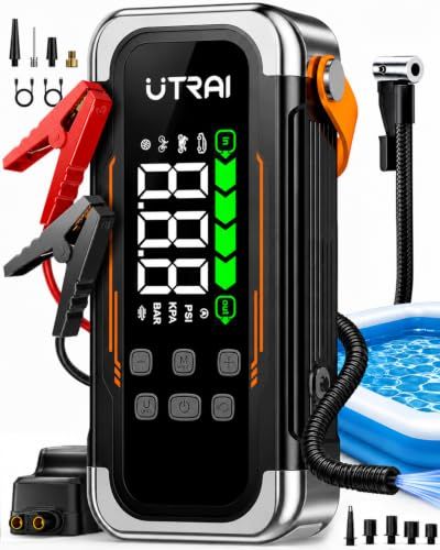 ★新品★UTRAI ジャンプスターター 5000A 電動空気入れ・吸引機能付き 12V車対応 バッテリー上がり対策 30W急速充電 LEDライト PSE認証済み 1e6da97a