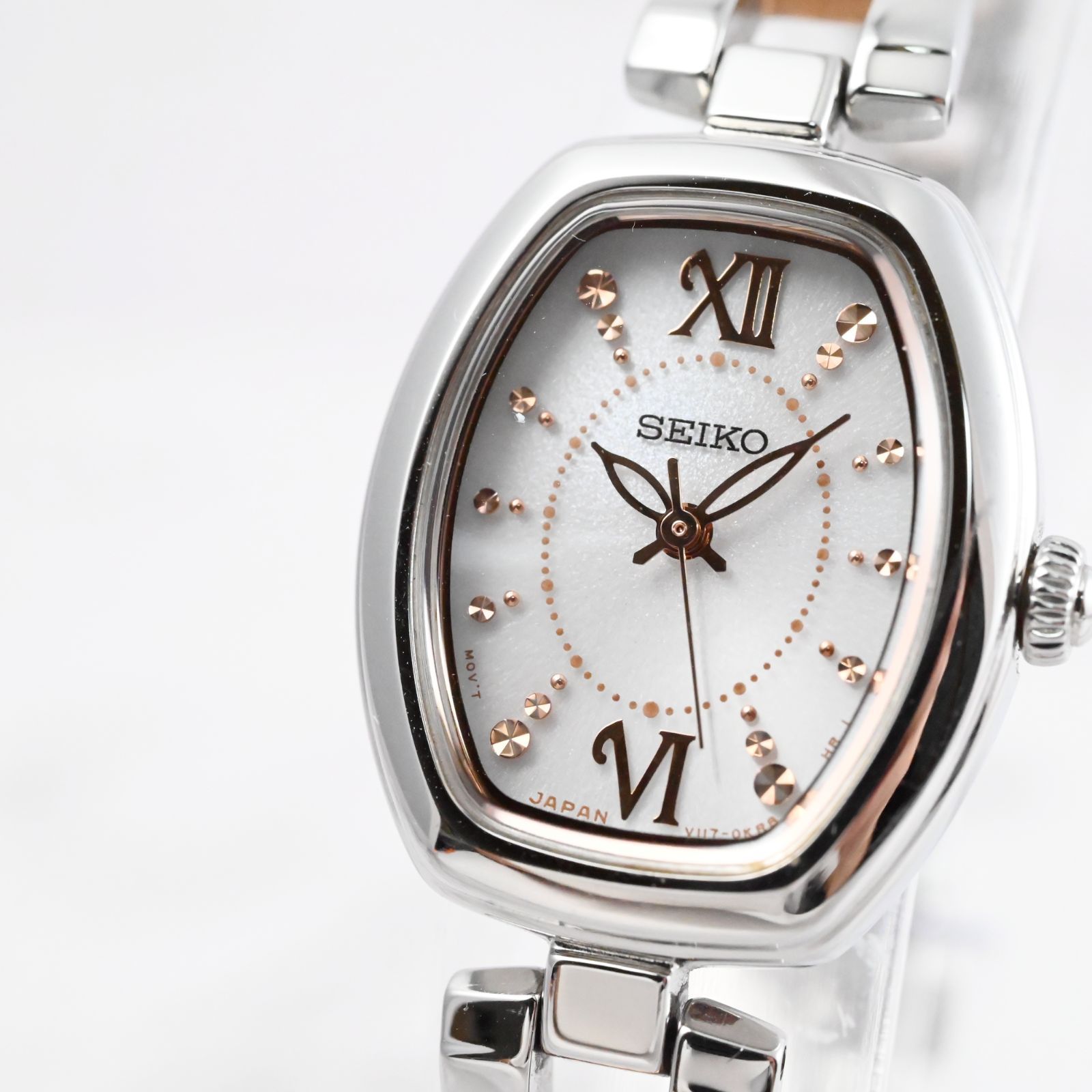 美品　稼働品　SEIKO　セイコー　レディース　腕時計　セレクション　SWFA179　ソーラー　2トーン　トノー型　ローズゴールド