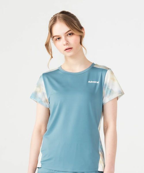 【アドミラル】Admiral ATLA639 2026秋冬ウェア（レディース）バックレイヤードスリットグラフィックTEE
