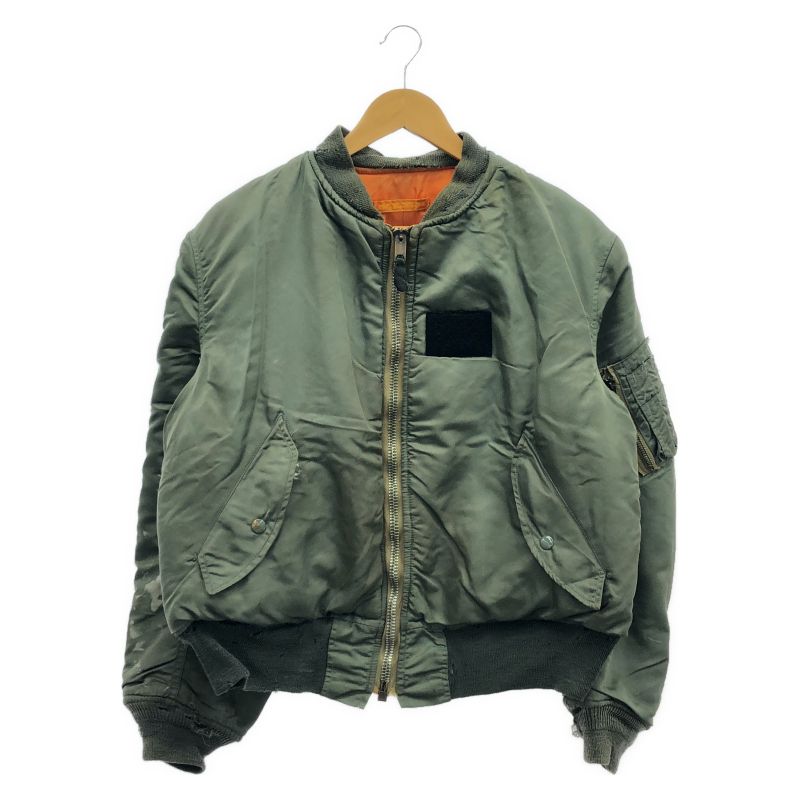 【中古】70s ALPHA INDUSTRIES MA-1 サイズL カーキ DSA100-71-C-1390[19]