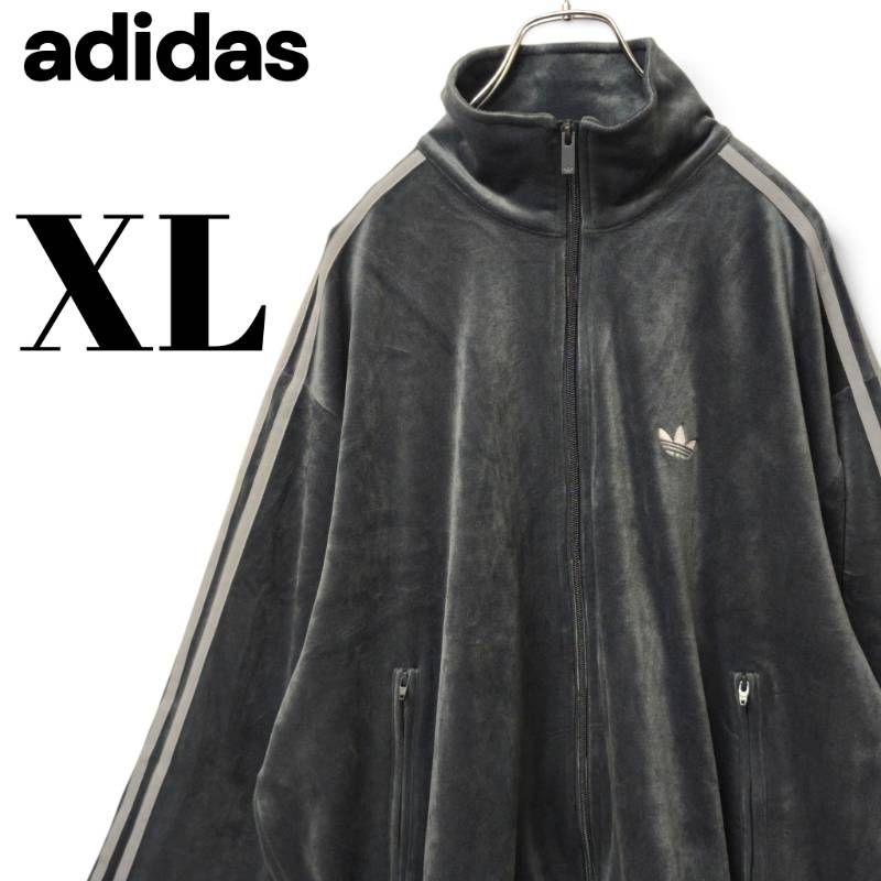 adidas ファイヤーバード トラックトップ ベロア KD9374 XL ダークグレー