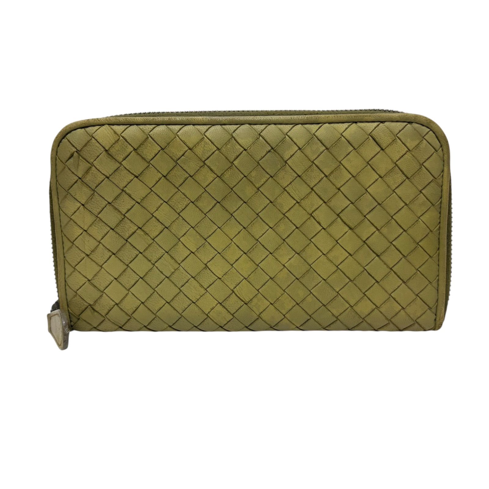5128 BOTTEGA VENETA ボッテガヴェネタ 長財布 イントレチャート グリーン レザー