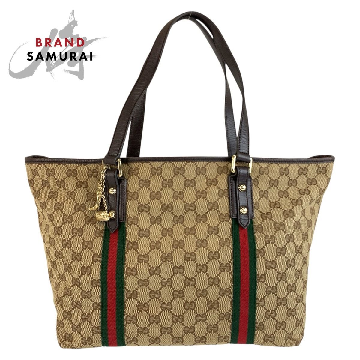 美品 GUCCI グッチ シェリーライン ベージュ ブラウン GGキャンバス 139260 トートバッグ ショルダーバッグ レディース 604293【中古】 50,266円