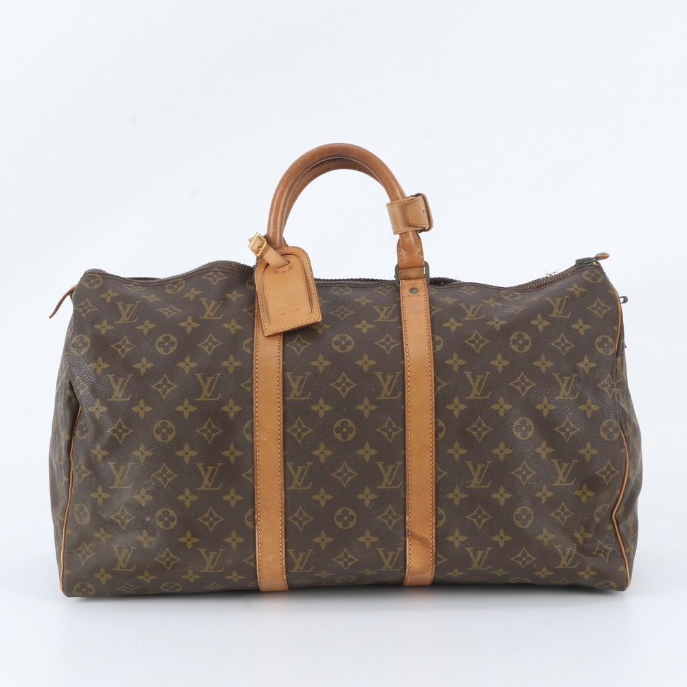 ルイヴィトン モノグラム キーポル50 M41426 レザー ボストン バッグ 出張 旅行 トート キャリー メンズ WIM EP1-6【中古】