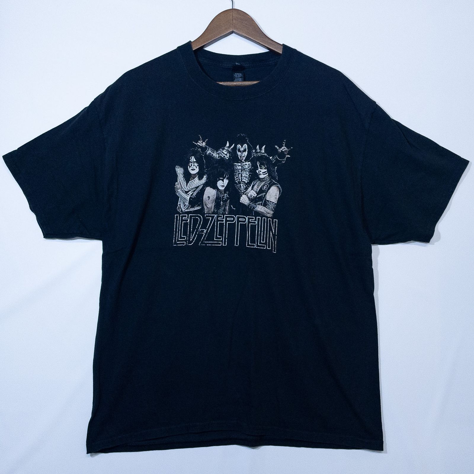 古着 00年代 Hanes ヘインズ Tシャツ バンドT/バンT KISS LED-ZEPPELIN ブラック メンズM