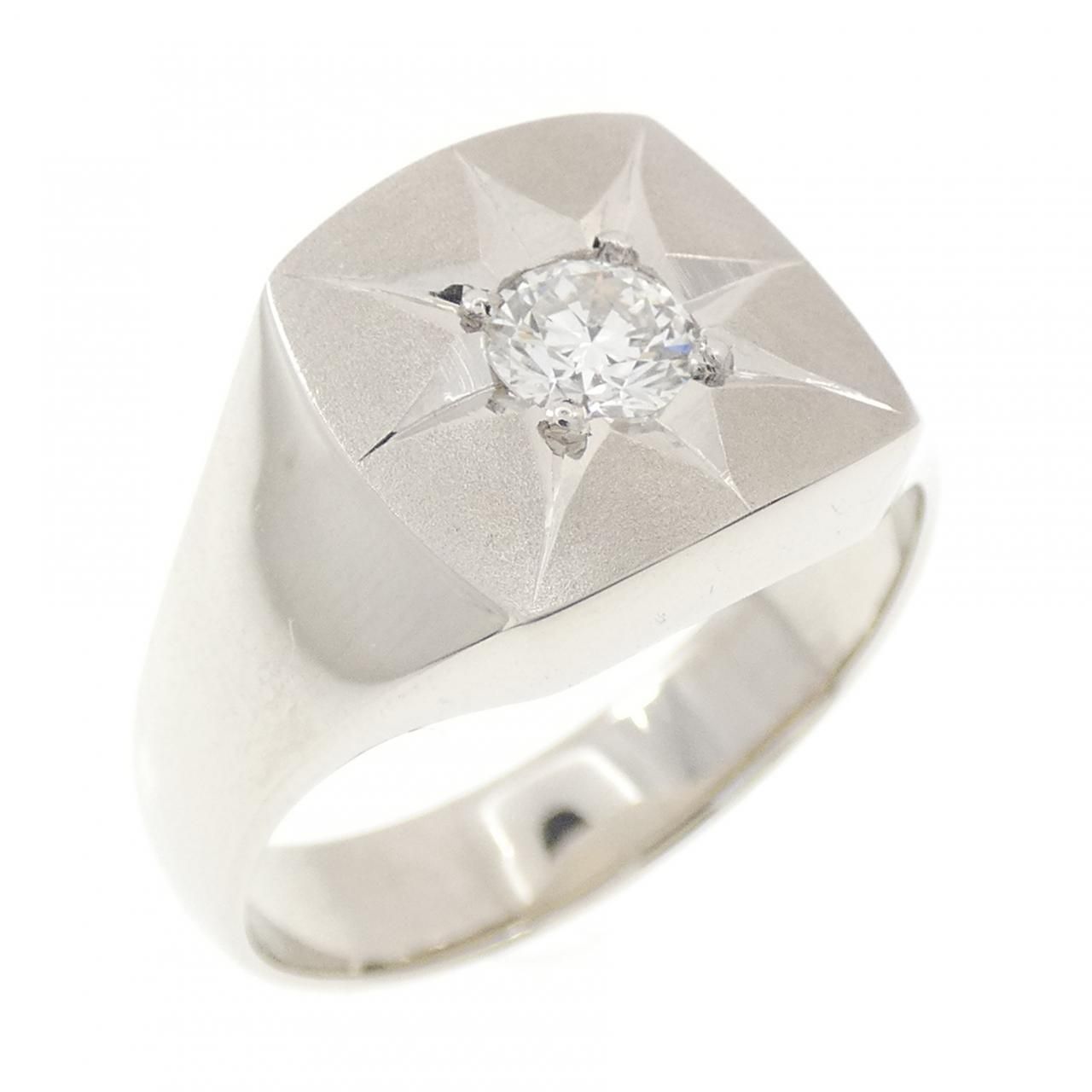 PT900 印台 ダイヤモンド リング 0.34CT