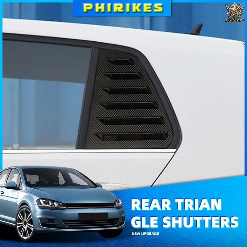 車のリアウィンドウシャッターカバートリムウィンドウルーバーサイドベントVWゴルフ7 MK7 7.5 GTI GTD R R-LINE 2013-2020装飾